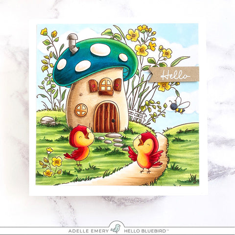 Mushroom House Background Stamp