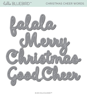 Christmas Cheer Words die.  Set of metal dies to cut out sentiments.