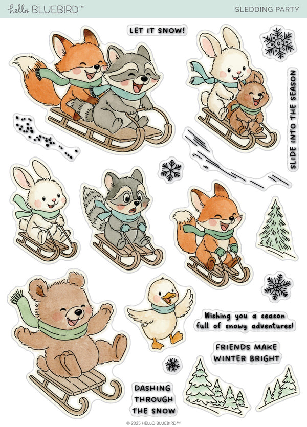 Sledding Party Stamp