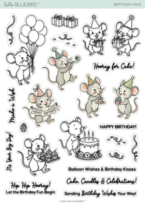 Birthday Mice Stamp