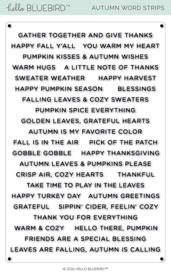 Autumn Word Strips Stamp