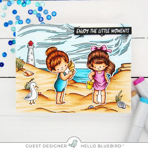 By the Sea Background Stamp