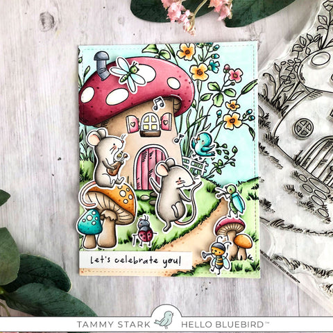 Mushroom House Background Stamp