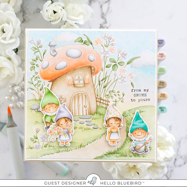 Mushroom House Background Stamp