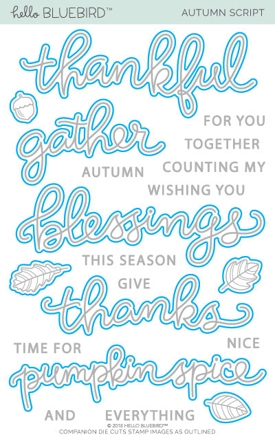 Autumn Script Die – Hello Bluebird, LLC