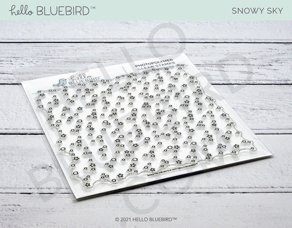 Snowy Sky Background Stamp