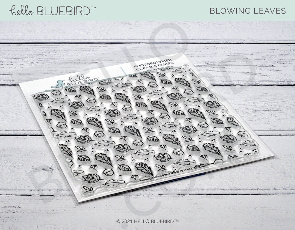 Blowing Leaves Background Stamp