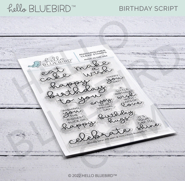 Birthday Script Stamp